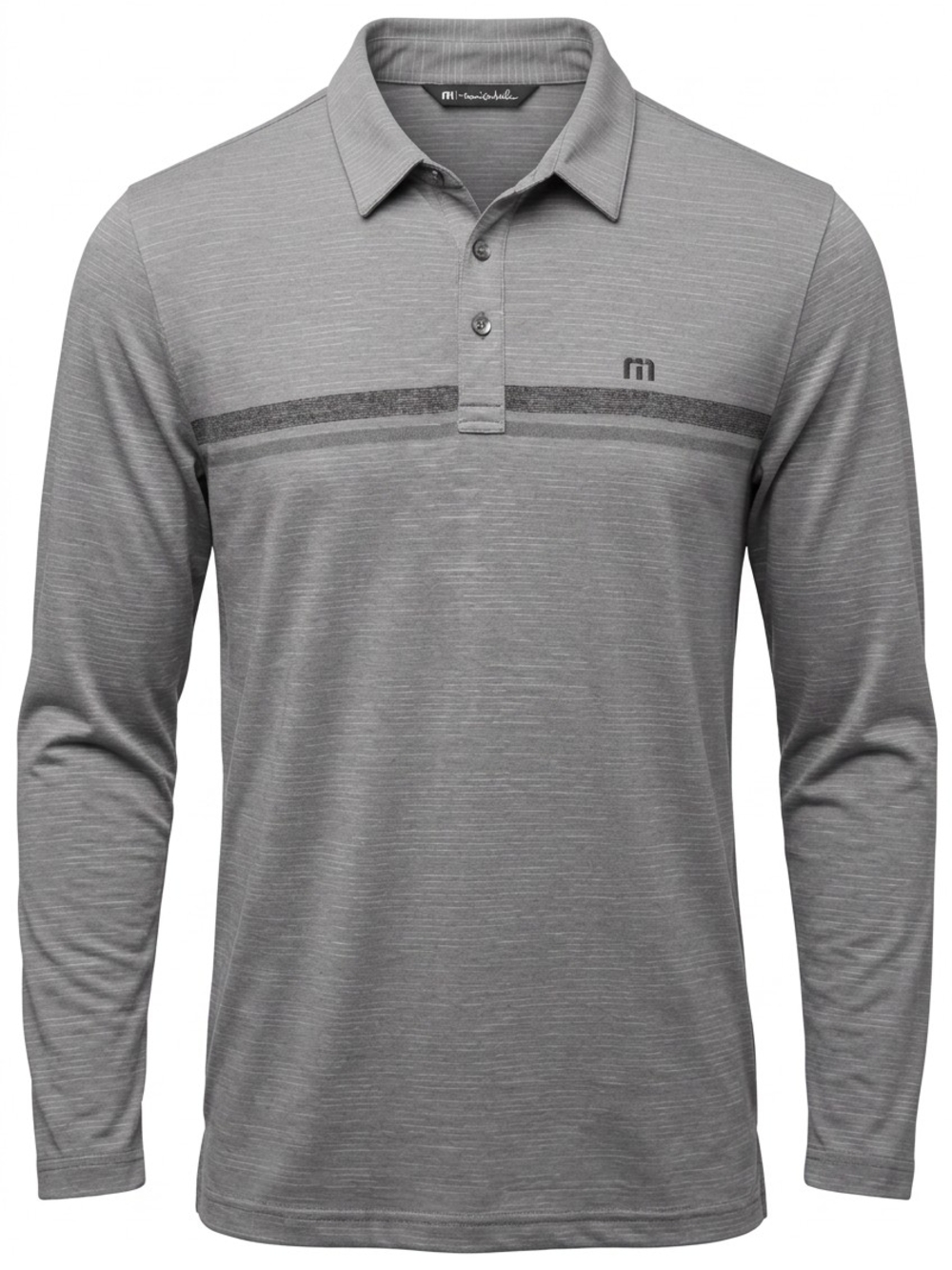 Travis Mathew Men's Long Sleeve Heathered Polo - Gray